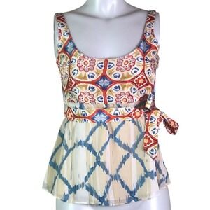 BANANA REPUBLIC MULTI COLORED WAIST TIE SILK TANK TOP SIZE 2P